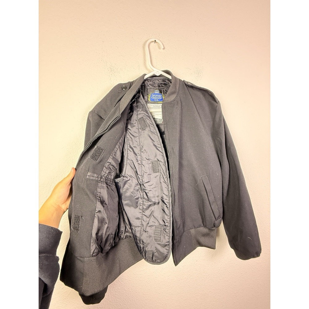 Neptune Garment Co Womens Black Wool Blend Thinsulate Bomber Jacket Size 10 Reg - Picture 2 of 7